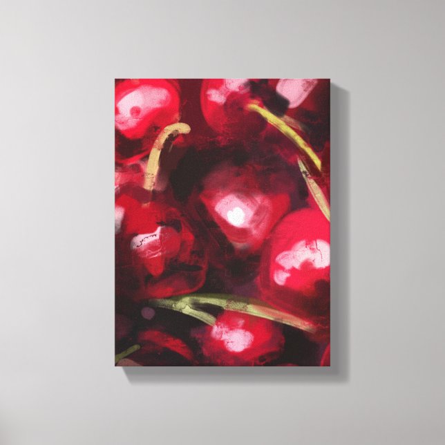 Red Cherry Painting - Still-Life Illustration Canvas Print (Front)