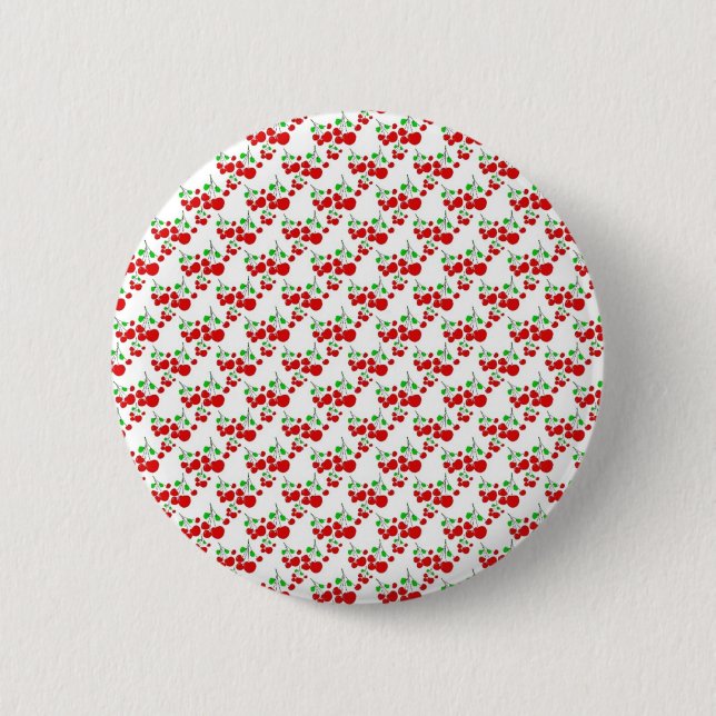 Red cherry pattern accessories - cherries by LeahG Pinback Button (Front)