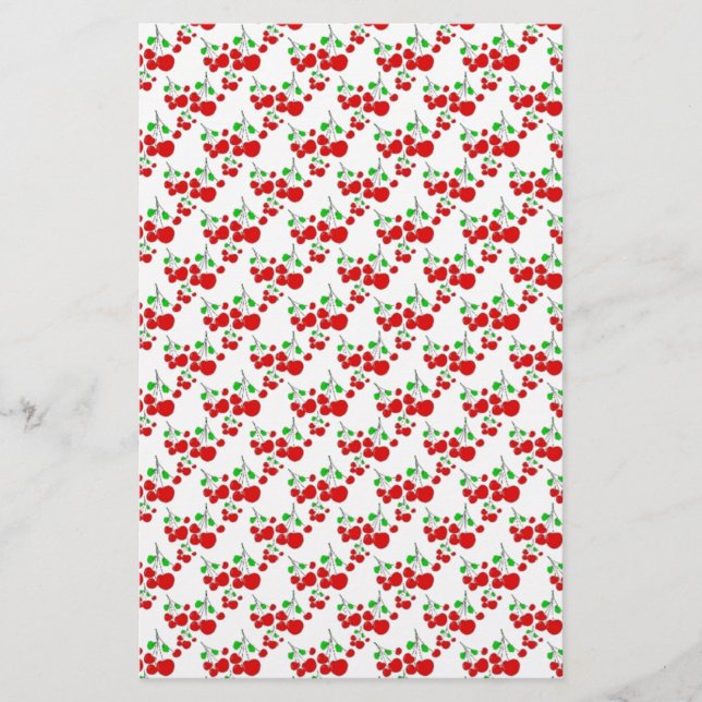 Red cherry pattern accessories - cherries by LeahG Stationery (Front)