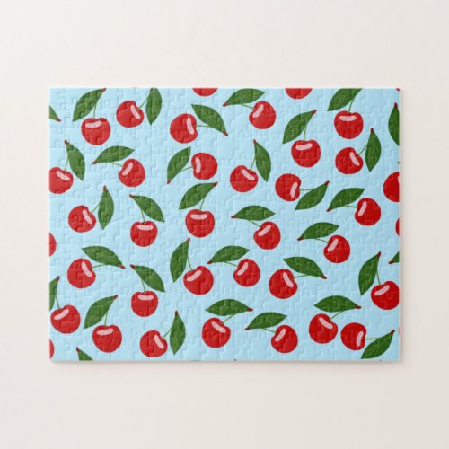 Red Cherry Pattern Jigsaw Puzzle