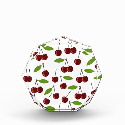 Red Cherry Pattern Of Cherries Leaves Fruit Acrylic Award