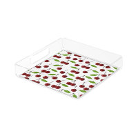 Red Cherry, Pattern Of Cherries, Leaves, Fruit