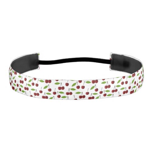 Red Cherry Pattern Of Cherries Leaves Fruit Athletic Headband