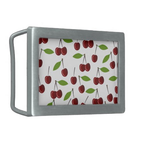 Red Cherry Pattern Of Cherries Leaves Fruit Belt Buckle