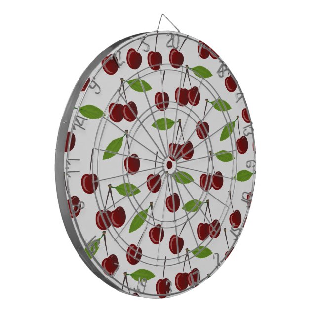 Red Cherry, Pattern Of Cherries, Leaves, Fruit Dart Board (Front Left)