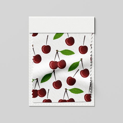 Red Cherry, Pattern Of Cherries, Leaves, Fruit Fabric