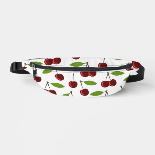 Red Cherry Pattern Of Cherries Leaves Fruit Fanny Pack