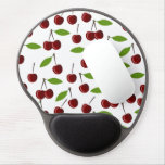 Red Cherry, Pattern Of Cherries, Leaves, Fruit Gel Mouse Pad