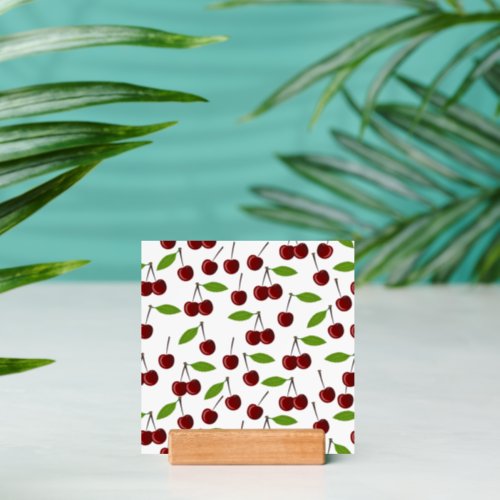 Red Cherry Pattern Of Cherries Leaves Fruit Holder