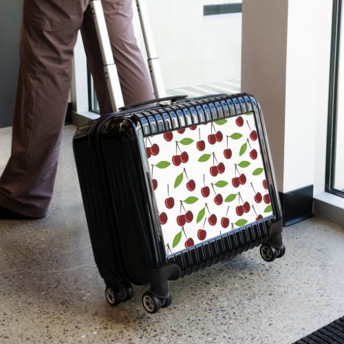 Red Cherry Pattern Of Cherries Leaves Fruit Luggage