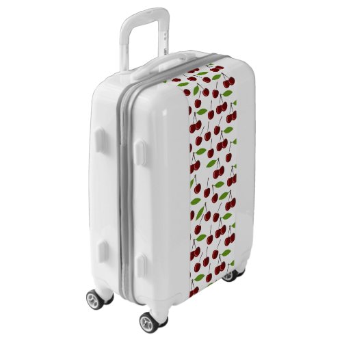 Red Cherry Pattern Of Cherries Leaves Fruit Luggage