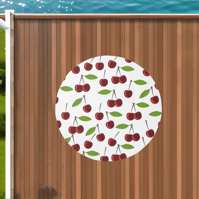Red Cherry, Pattern Of Cherries, Leaves, Fruit Outdoor Rug (Insitu (Outdoor 1))