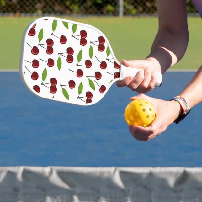 Red Cherry, Pattern Of Cherries, Leaves, Fruit Pickleball Paddle (Insitu)