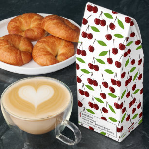 Red Cherry, Pattern Of Cherries, Leaves, Fruit Roasted Coffee