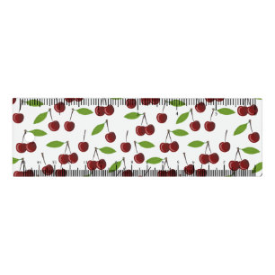 Red Cherry, Pattern Of Cherries, Leaves, Fruit Ruler