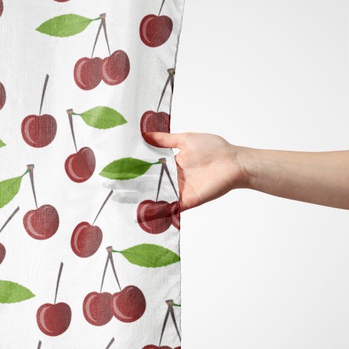 Red Cherry Pattern Of Cherries Leaves Fruit Scarf