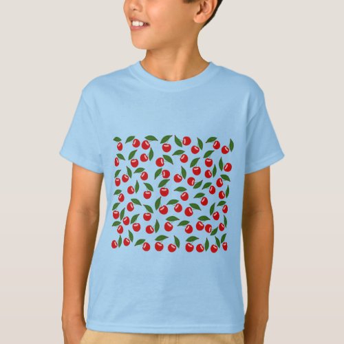 Red Cherry Pattern T_Shirt