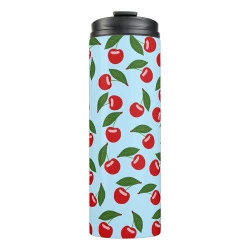 Red Cherry Pattern Thermal Tumbler