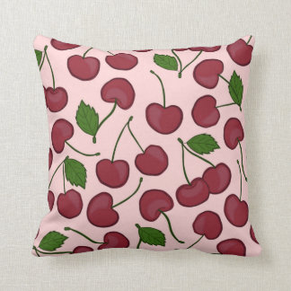 Red Cherry Pattern Throw Pillow