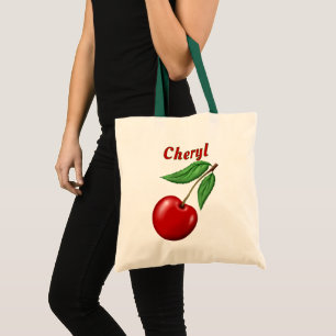 Red Cherry Personalized Budget Tote Bag