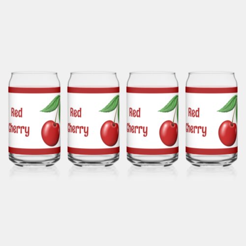 Red Cherry Personalized Can Glass