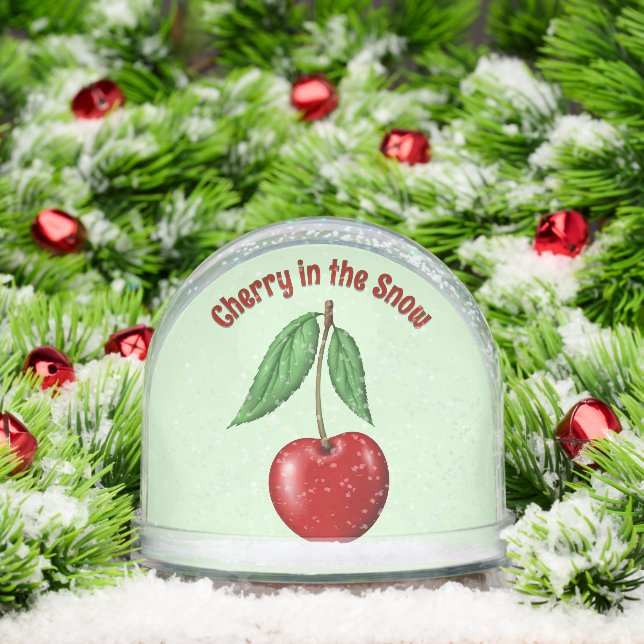 Red Cherry Personalized  Snow Globe (Christmas)