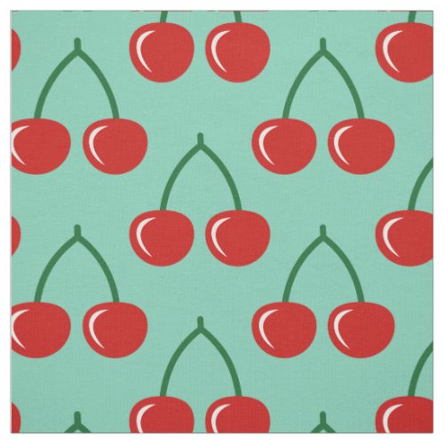 Red cherry print pattern DIY textile fabric