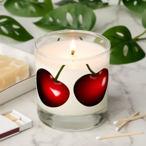 Red Cherry Scented Candle Sweet Cherries Gift