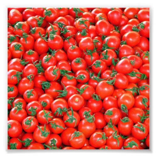 Red Cherry Tomatoes Pattern Photo Print