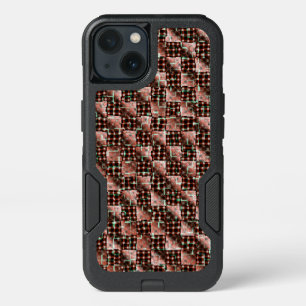 Red chess squares subjected to destructive mosaic iPhone 13 case