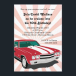 Red Chevelle Party Invitation<br><div class="desc">Invite guests to a Manly Birthday Celebration with this design featuring a classic muscle car.</div>