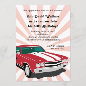 Red Chevelle Party Invitation by goskell at Zazzle
