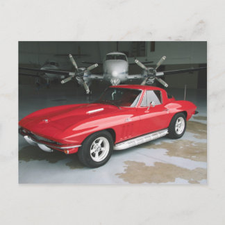 Red Chevrolet Corvette Post Card