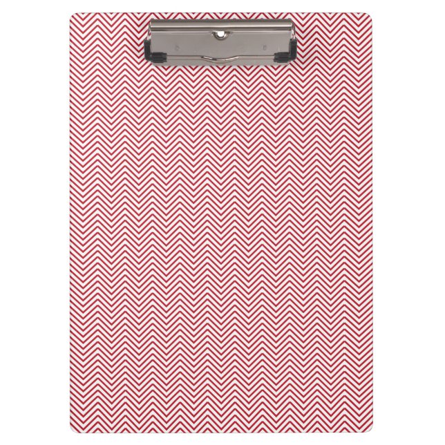 Red Chevron Clipboard | Chic Office Organizer (Front)