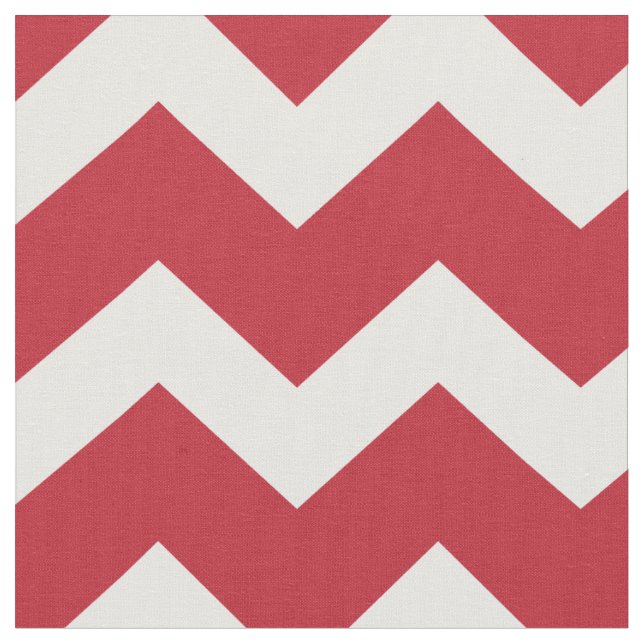 Red Chevron Holiday Christmas Pattern Fabric (Close Up)