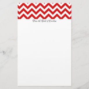 Red Chevron Personalized Stationery