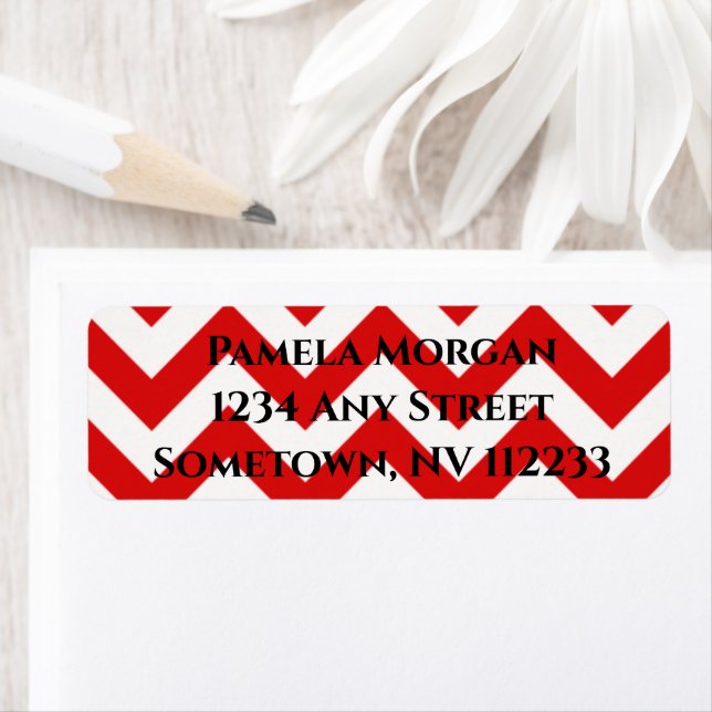 Red Chevron Return Address Label (Insitu)