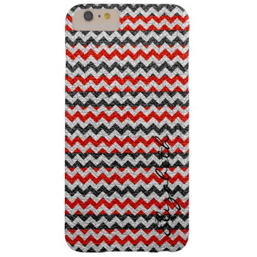 Red Chevron Stripes Pattern Barely There iPhone 6 Plus Case