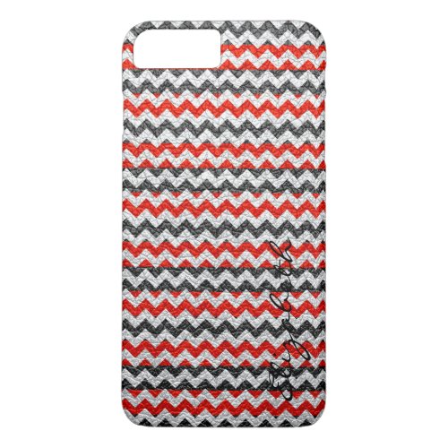 Red Chevron Stripes Pattern iPhone 8 Plus7 Plus Case