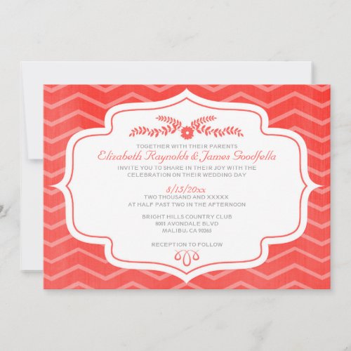 Red Chevron Wedding Invitations