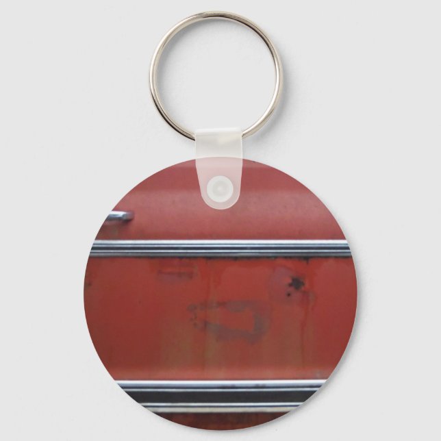 Red Chevy silver trim Keychain (Front)