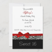 red chic Sweet Sixteen party Invitation