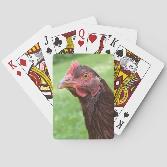Red Chicken Bicycle Playing Cards (Back)
