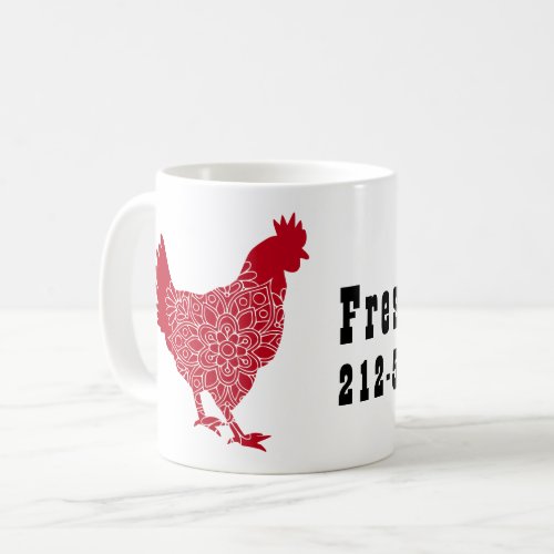 Red Chicken Fresh Eggs Promo Coffee Mug