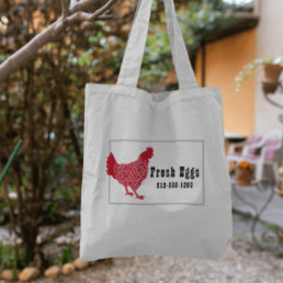 Red Chicken Fresh Eggs  Tote Bag
