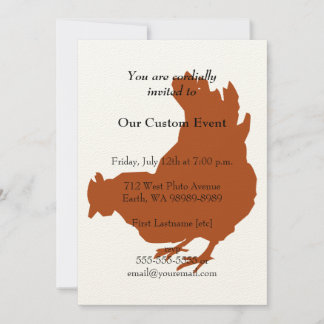 Red Chicken Hen Invitation