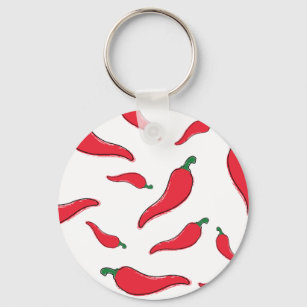 Red chile, cayenne-pepper cartridge. Spanish press Keychain