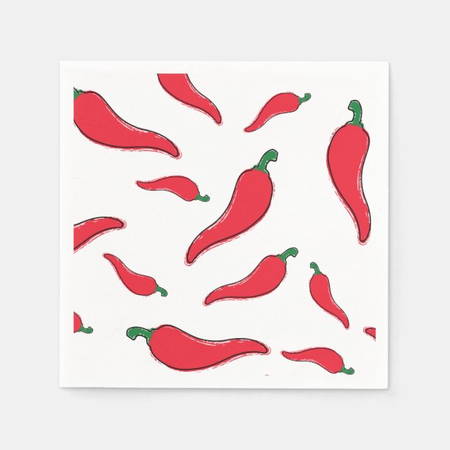 Red chile, cayenne-pepper cartridge. Spanish press Napkins (Front)