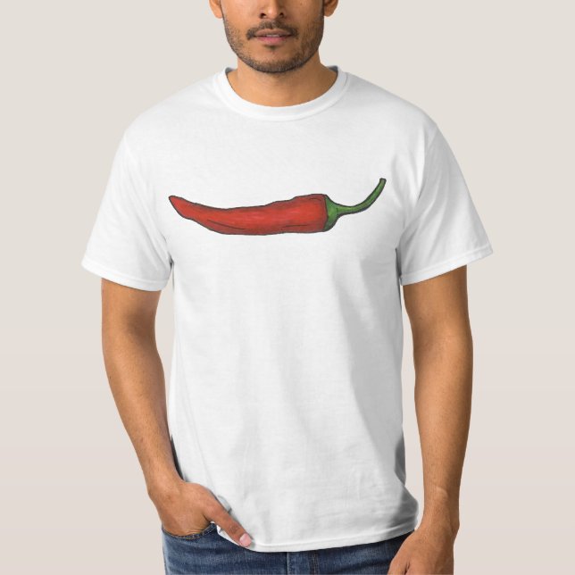 Red Chile Chili Pepper Peppers Hot Spicy Tee (Front)