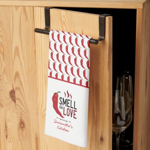 Red Chile Smell the Love Kitchen Towel